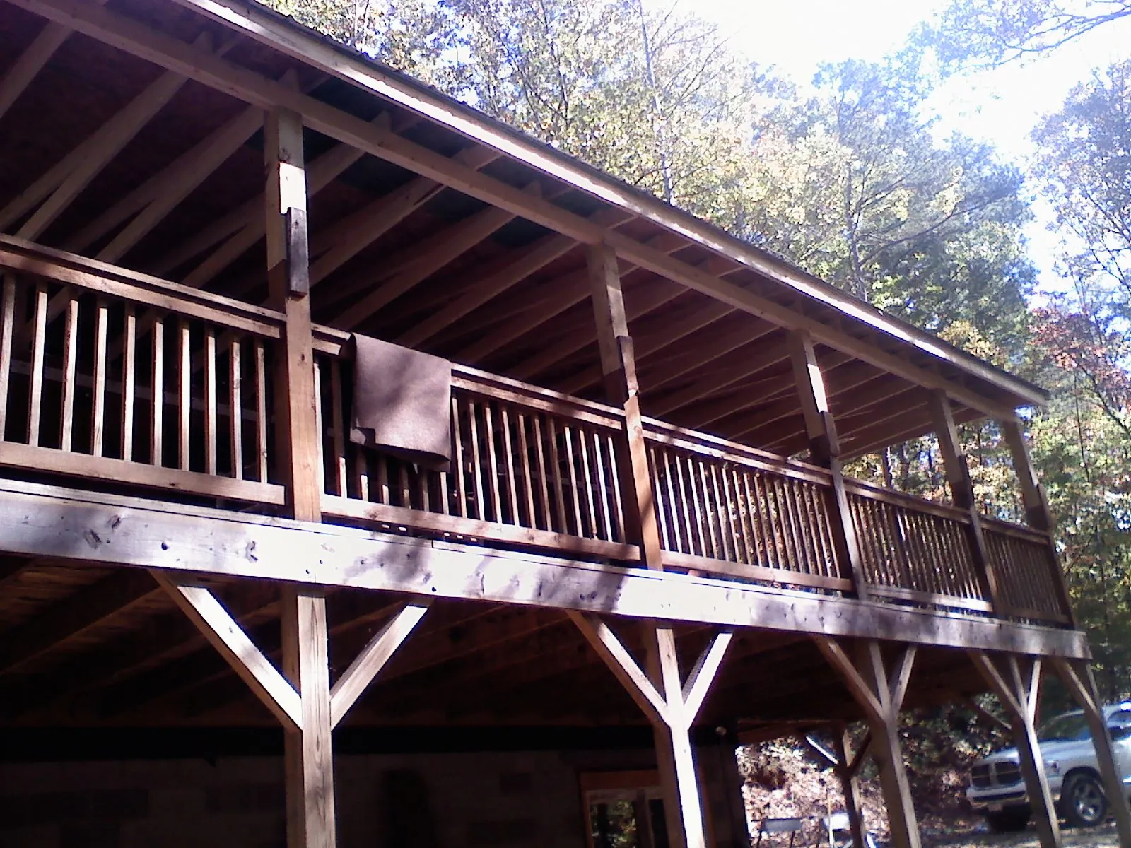 Timber framing under a new elevated porch and deck — Roof Leak Repair in Barstow by Roofing Brothers